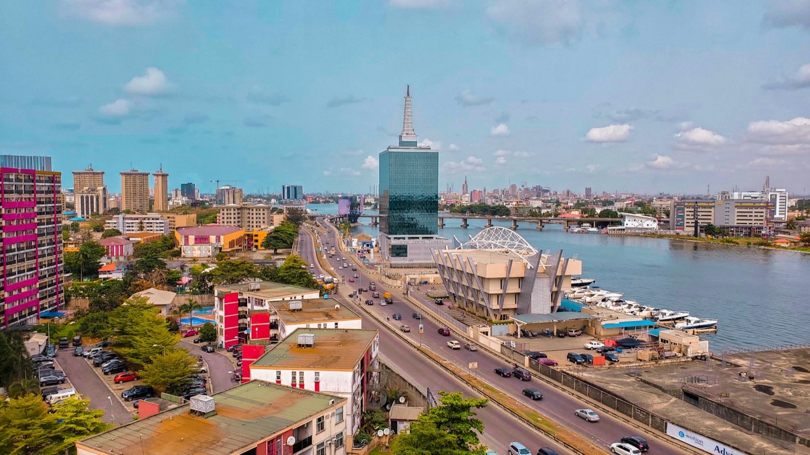 Lagos skyline across the lagoon